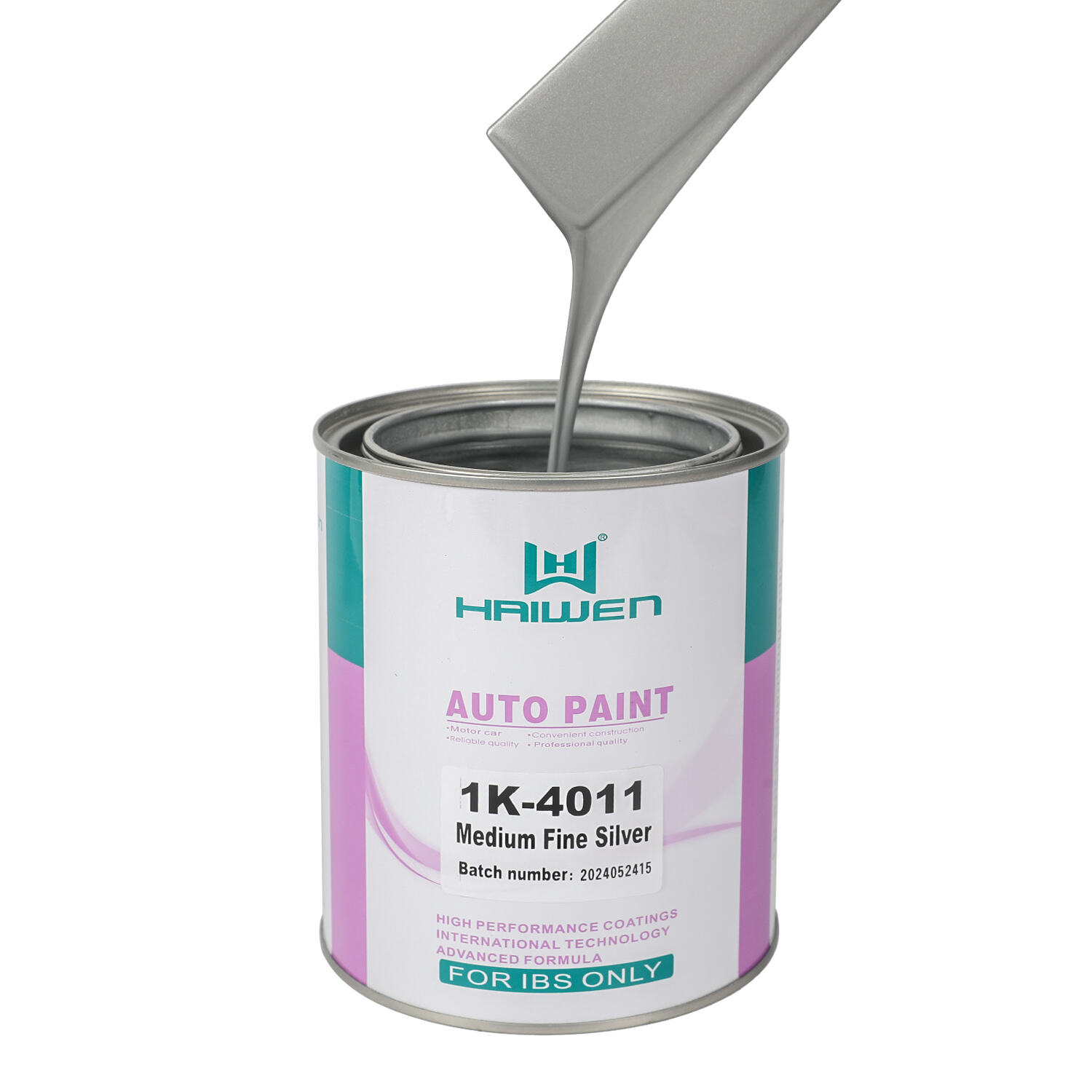 HAIWEN 1K-4011 Medium Fine Silver 1K Silver metallizzato – Particelle più grossolane con tonalità grigio chiaro per il ripristino automobilistico e la miscelazione di colori