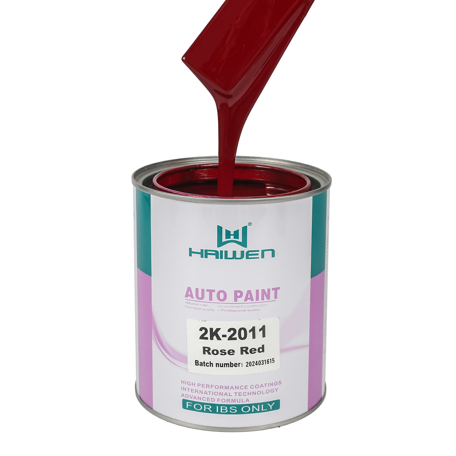 HAIWEN 2K-2011 Rose Red 2K Acrylic Paint – Rutilus vividus cum purpurea et caerulea phase picturae renovandae