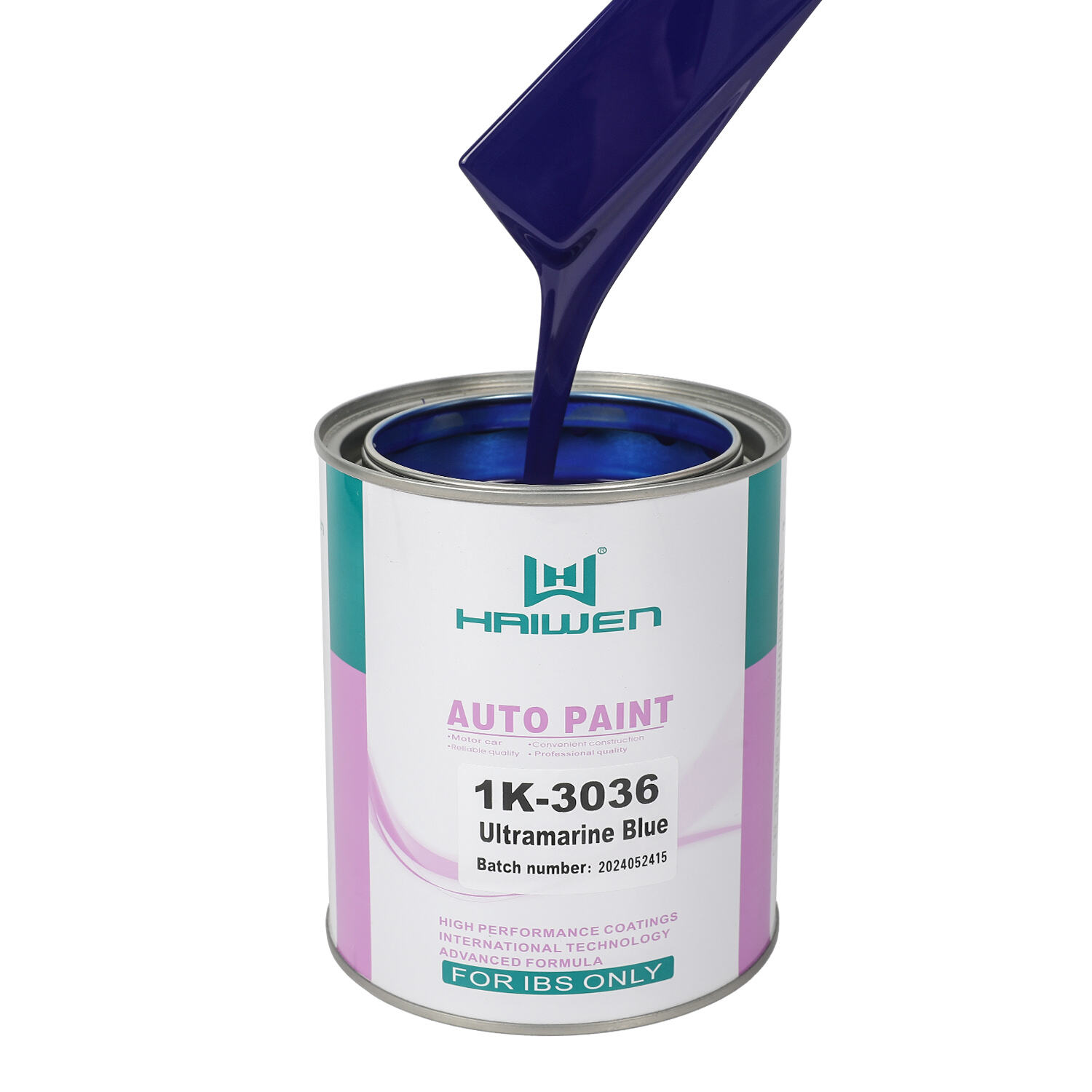 HAIWEN 1K-3036 Ultramarine Blue 1K Basecoat – Blu profondo, chiaro, leggermente tendente al verde per la rifinitura automobilistica e il mix di colori