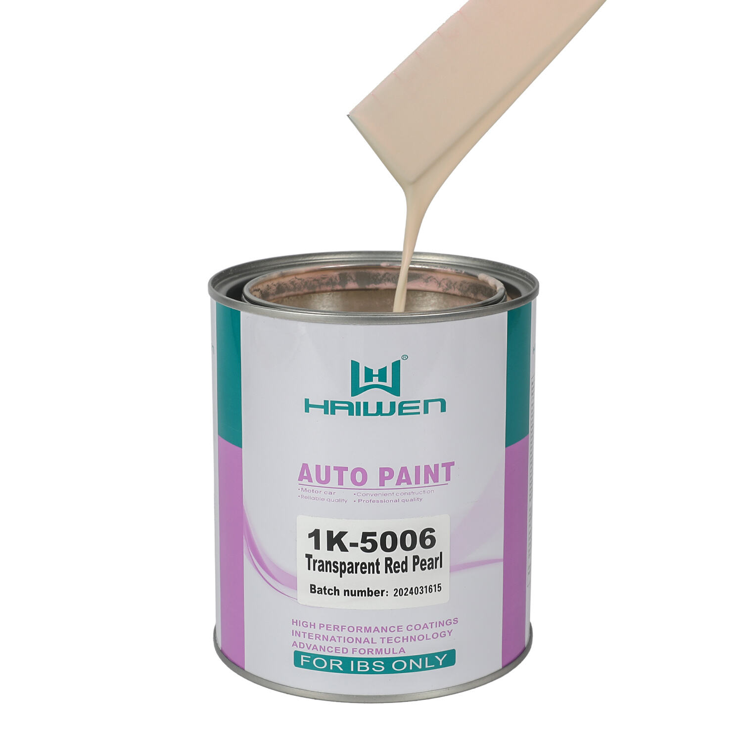 HAIWEN 1K-5006 Perla Rossa Trasparente 1K Vernice Perlata – Rosso e Giallo Frontali con Verde Laterale per Finitura Automobilistica e Miscelazione Colori