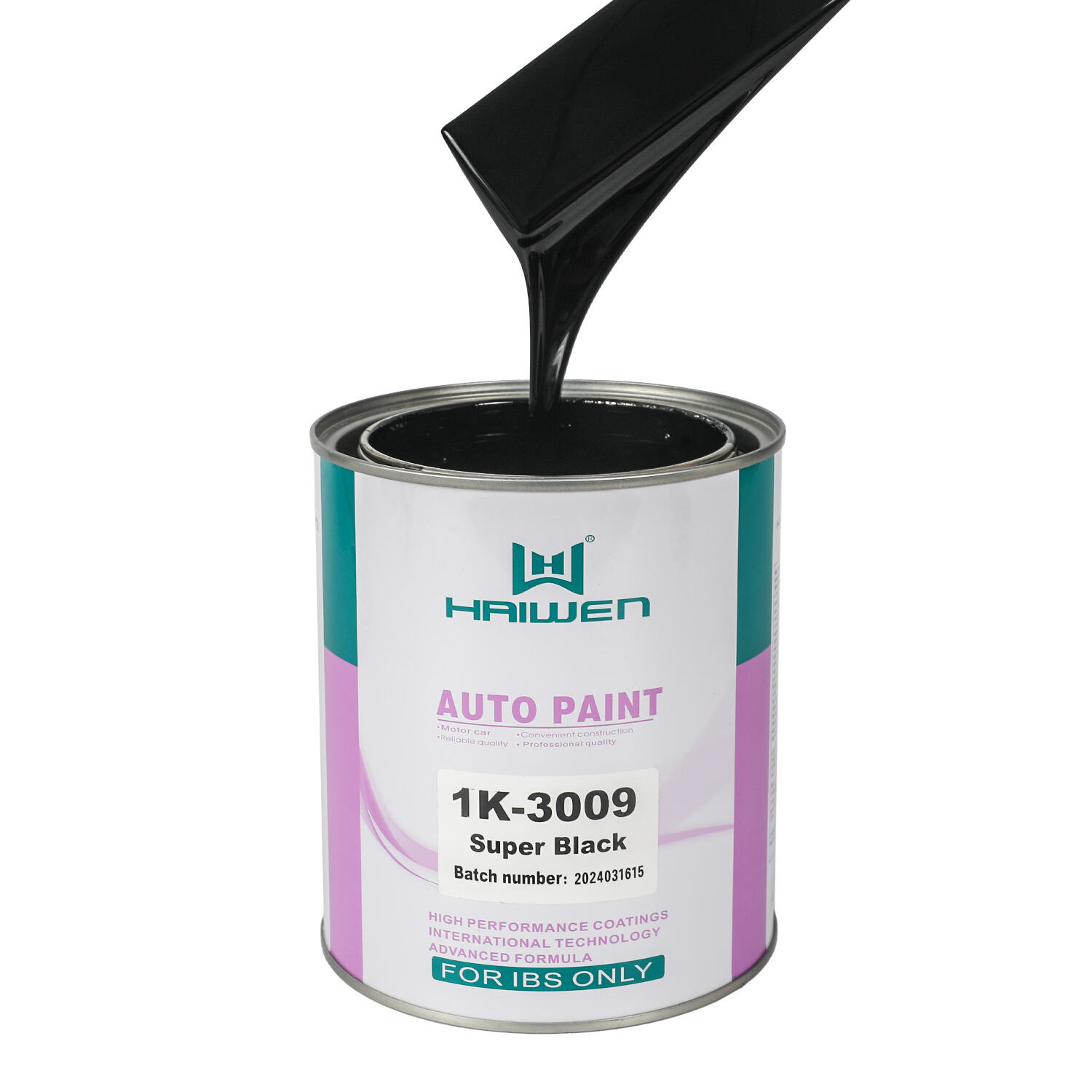 HAIWEN 1K-3009 Super Black 1K Basecoat – Nero Bluastro Profondo per la Miscelazione di Argento e Perlato Automobilistico