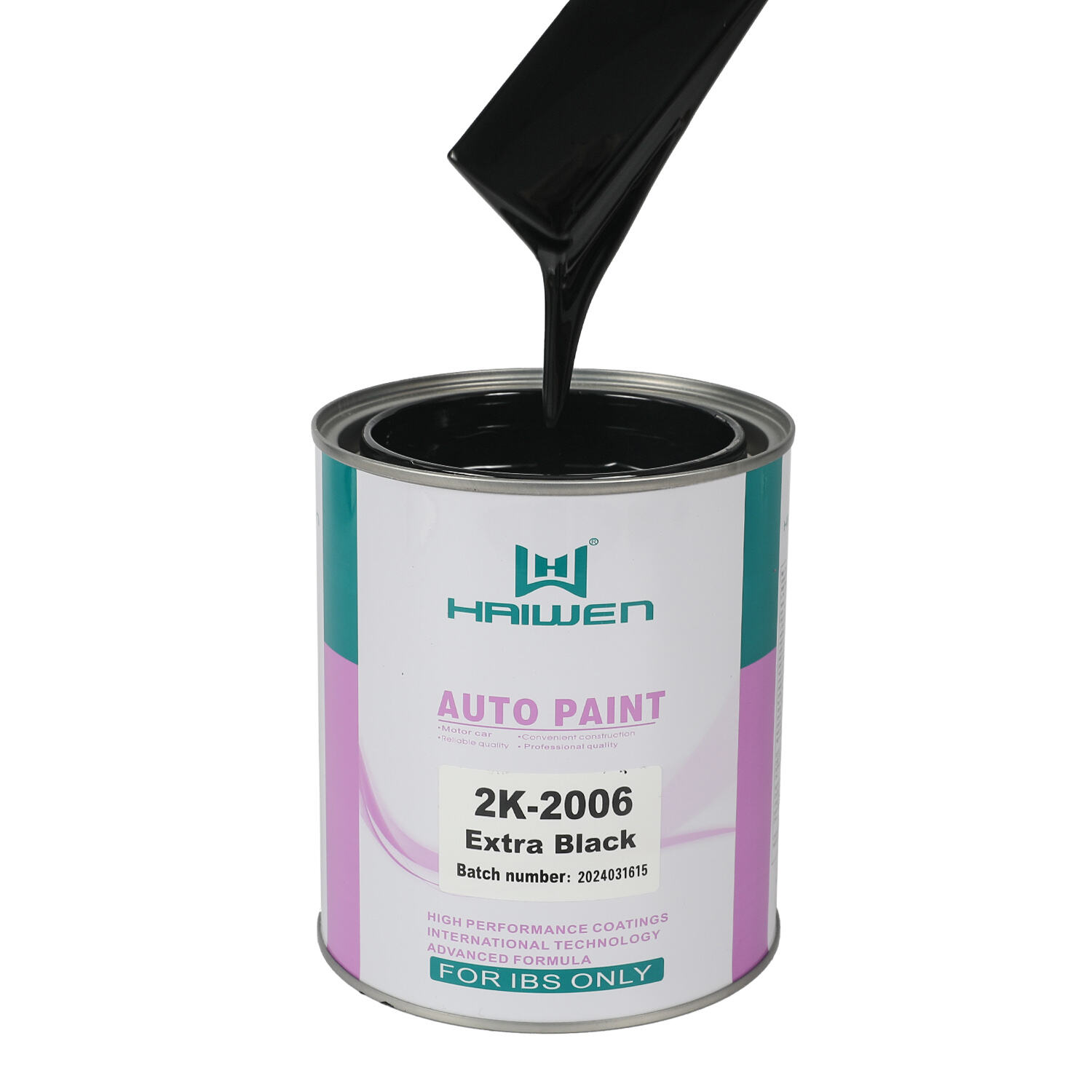 HAIWEN 2K-2006 Extra Black Automotive Basecoat – Nigredinem altam tonalitatis flavae picturae renovandae