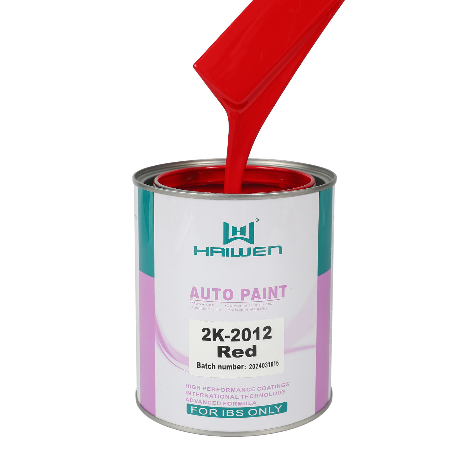 HAIWEN 2K-2012 Rubrum 2K Pictura Acrylica – Rubrum Obscurum cum Lateribus Caeruleis Pictura Reficiendarum Rerum Motorialium