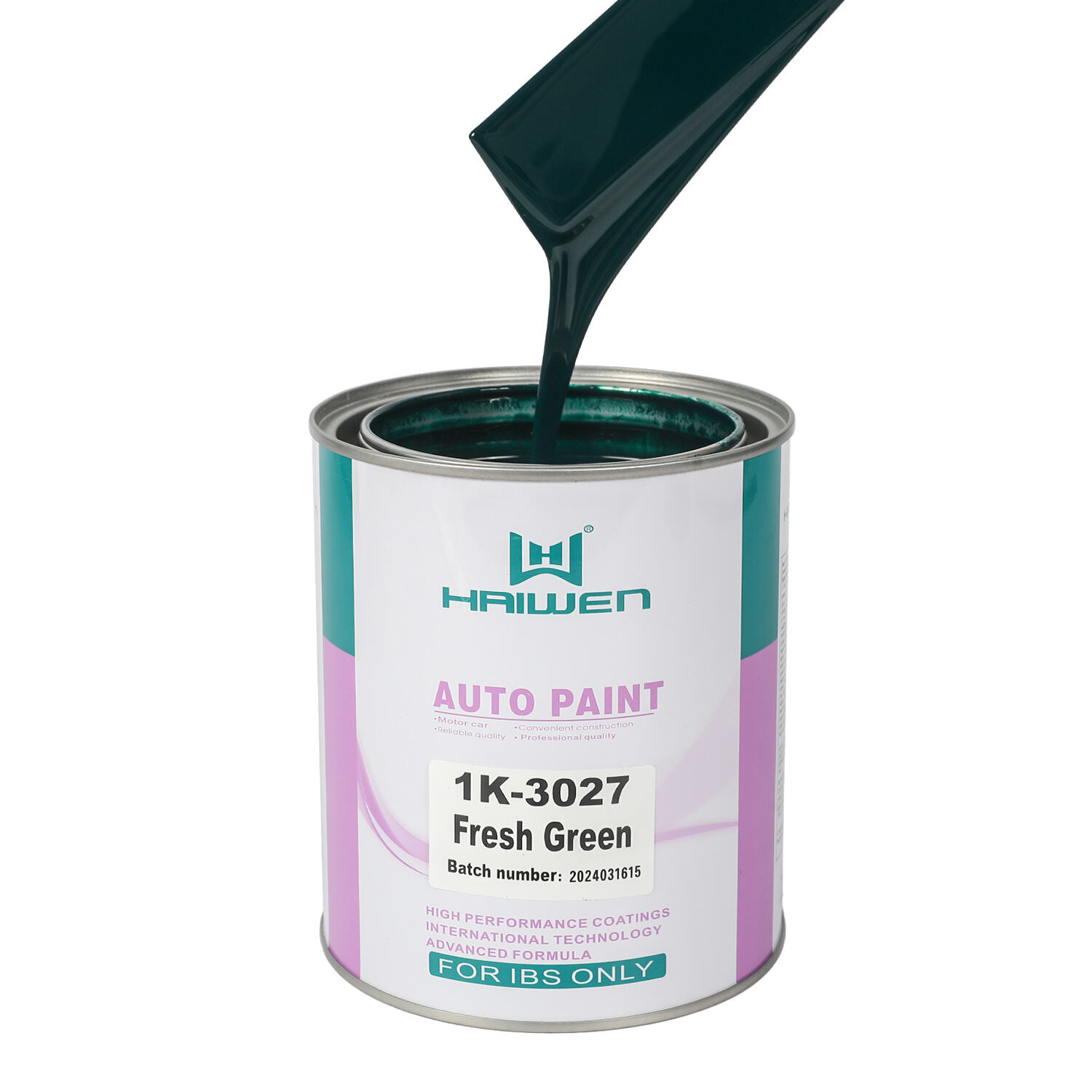 HAIWEN 1K-3027 Verde Fresco 1K Basecoat – Blu Frontale con Fianchi Gialli per Ripristino Auto e Miscelazione Colori