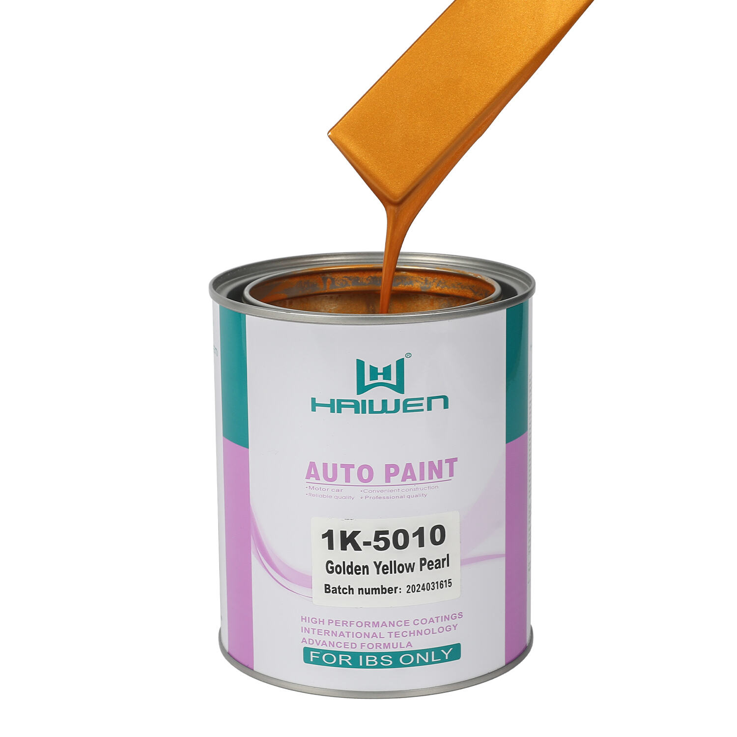 HAIWEN 1K-5010 Golden Yellow Pearl 1K Pearl Paint - Oro sul fronte e sul retro per il ripristino auto e la miscelazione dei colori