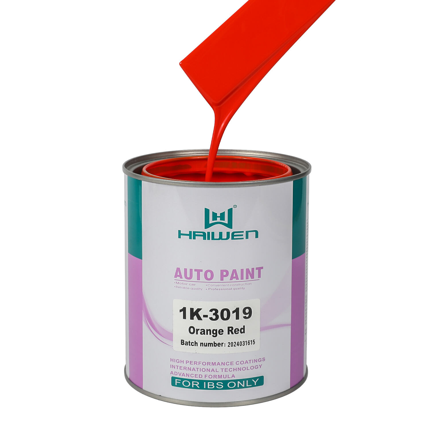 HAIWEN 1K-3019 Orange Red 1K Basecoat – Giallo Rosso per il Ripristino Automobilistico e la Miscelazione dei Colori