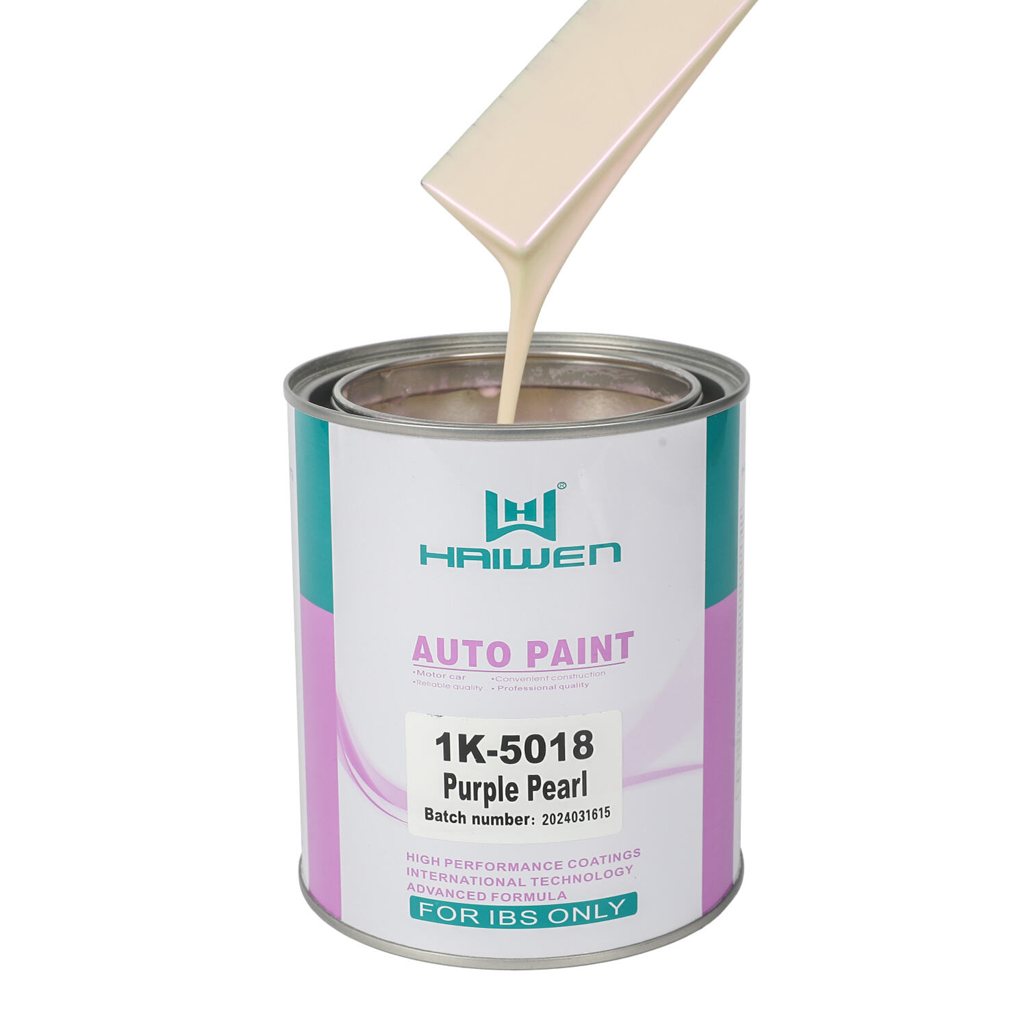 HAIWEN 1K-5018 Purple Pearl 1K Pearl Paint – Faccia Viola con Riflessi Giallo-Verdi, Translucido per Finitura Automobilistica e Miscelazione Colori