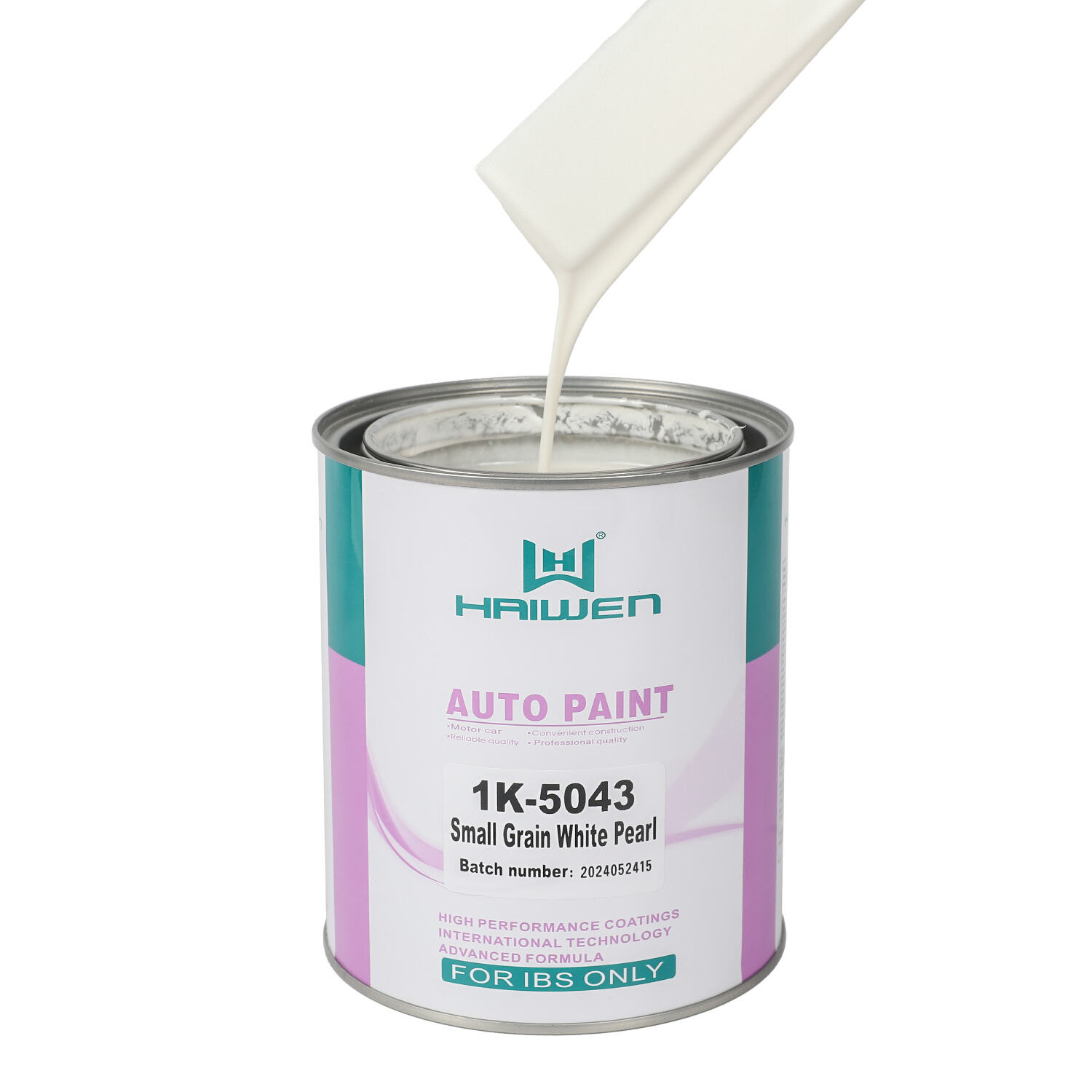 HAIWEN 1K-5043 Bianco Perlato a Grana Fine 1K Vernice Perlata – Più Fine e Più Bianco rispetto al 5042 per Riverniciatura Automobilistica e Miscelazione Colori