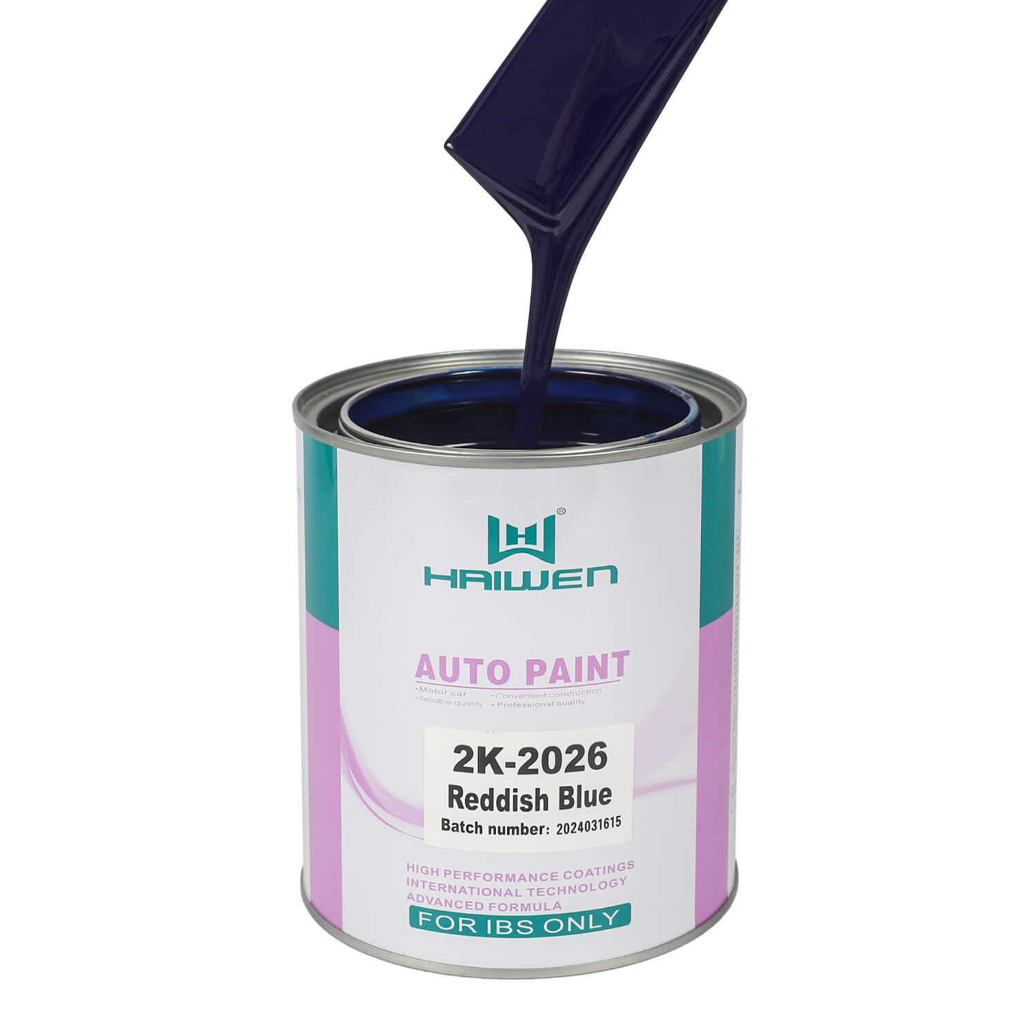 HAIWEN 2K-2026 Rubens Caeruleus 2K Acrylic Paint – Caeruleus Ad Frontem cum Rubentibus Lateralibus Picturae Reficiendae