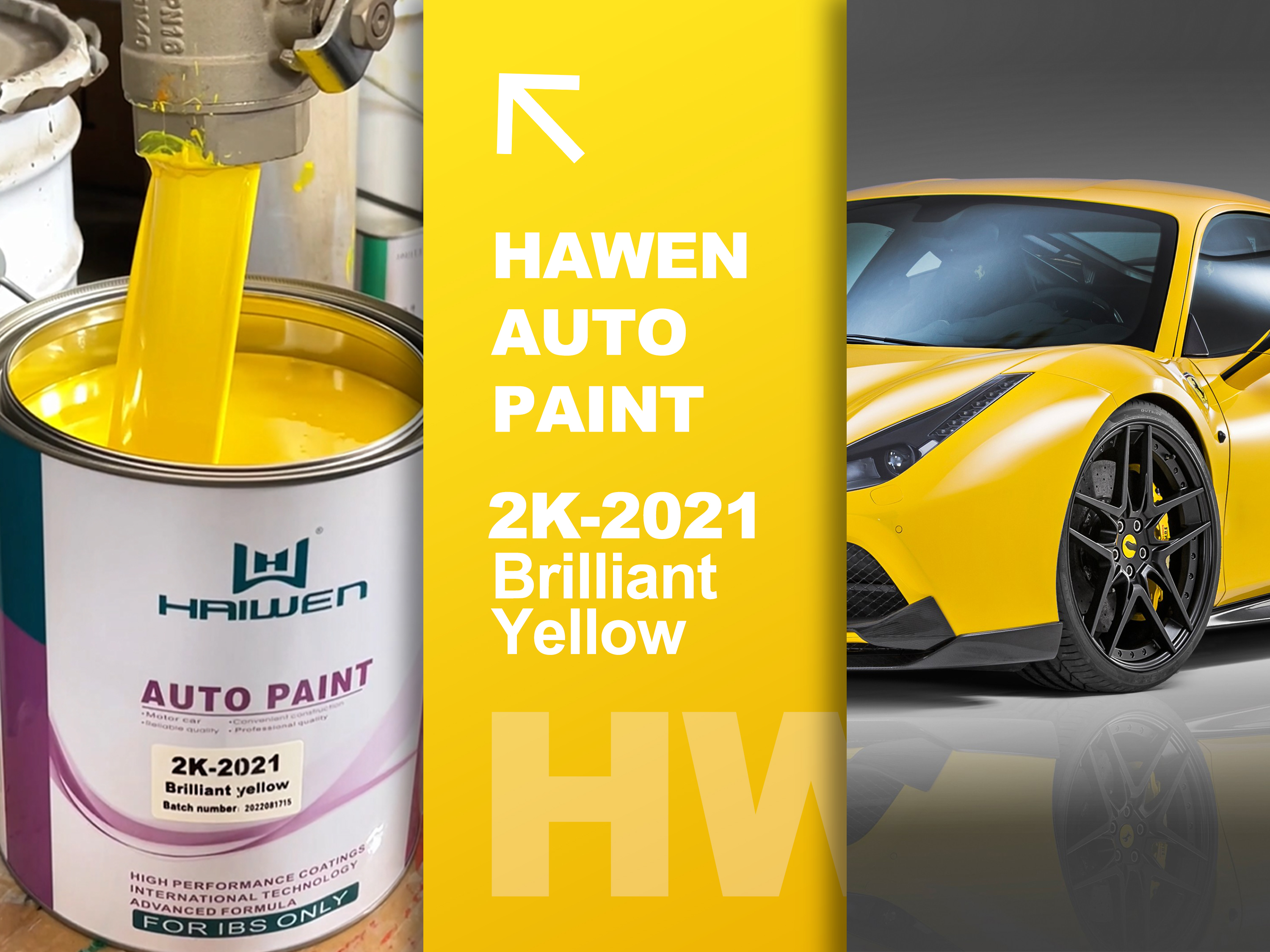 sơn ô tô HAIWEN màu Vàng Rực rỡ 2K-2021, sản xuất trực tiếp tại nhà máy 🚗 Chất lượng cao cấp, sẵn sàng hợp tác toàn cầu! #HAIWEN #haiwencarp