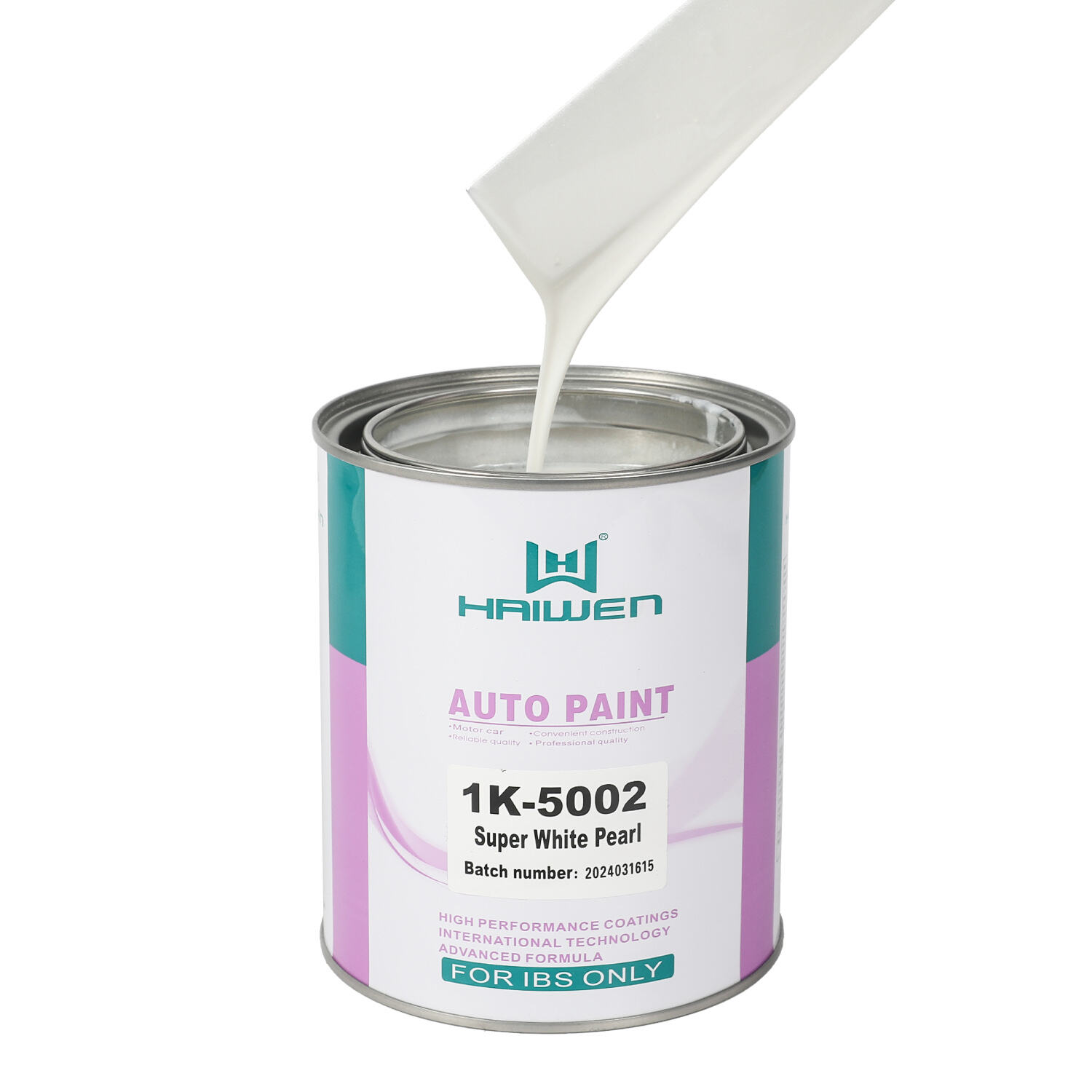 HAIWEN 1K-5002 Super White Pearl 1K Pearl Paint – Più Bianca e con Grana Grossolana rispetto al 5001 per Finitura e Miscelazione Colori Automobilistici