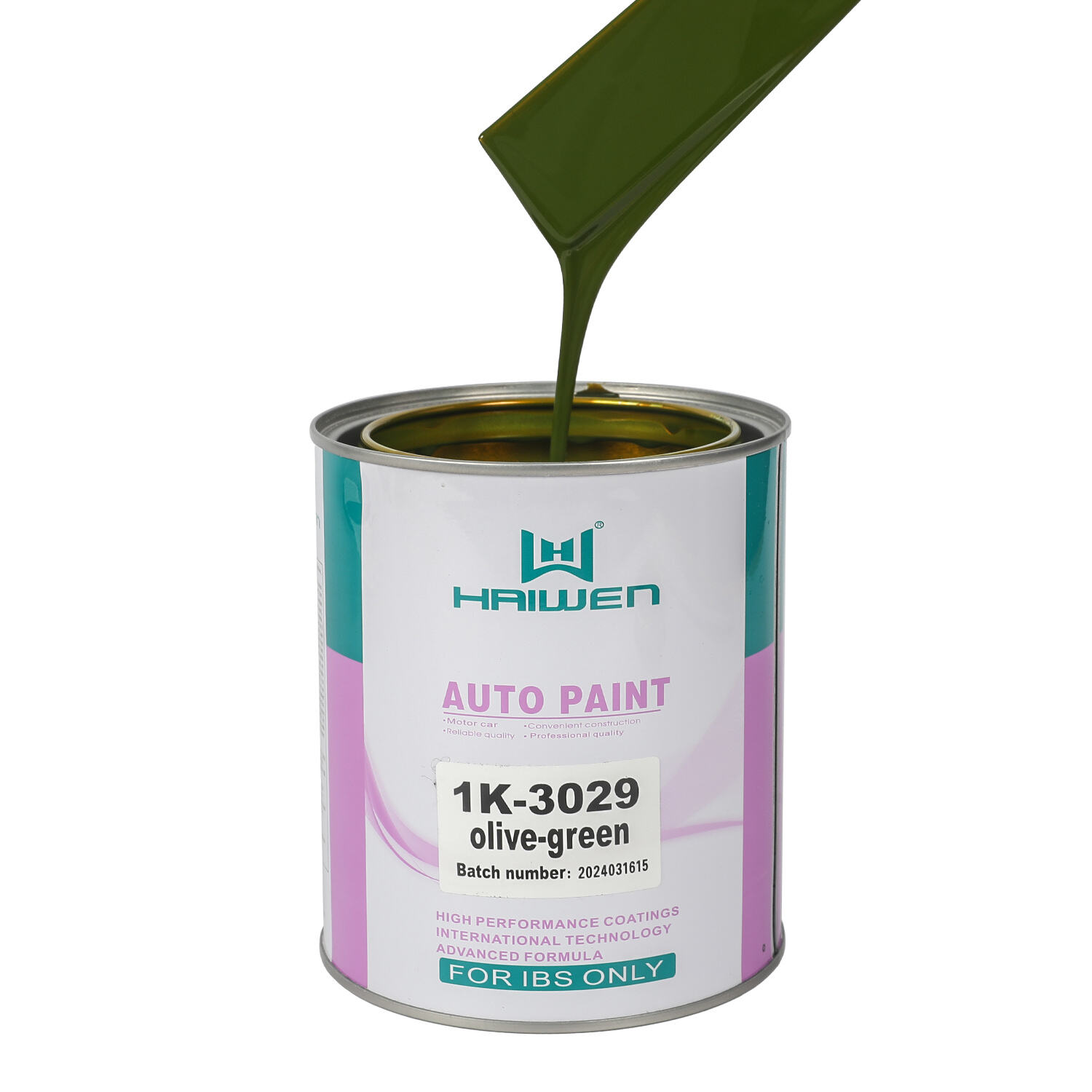 HAIWEN 1K-3029 Olive Green 1K Basecoat – Oro Frontale con Verde Laterale per Finitura Automobilistica e Miscelazione Colori