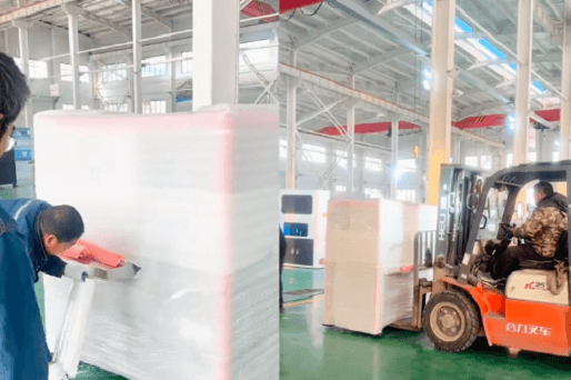 Craftsmanship production, Blue Sky leveling machine ships on time.