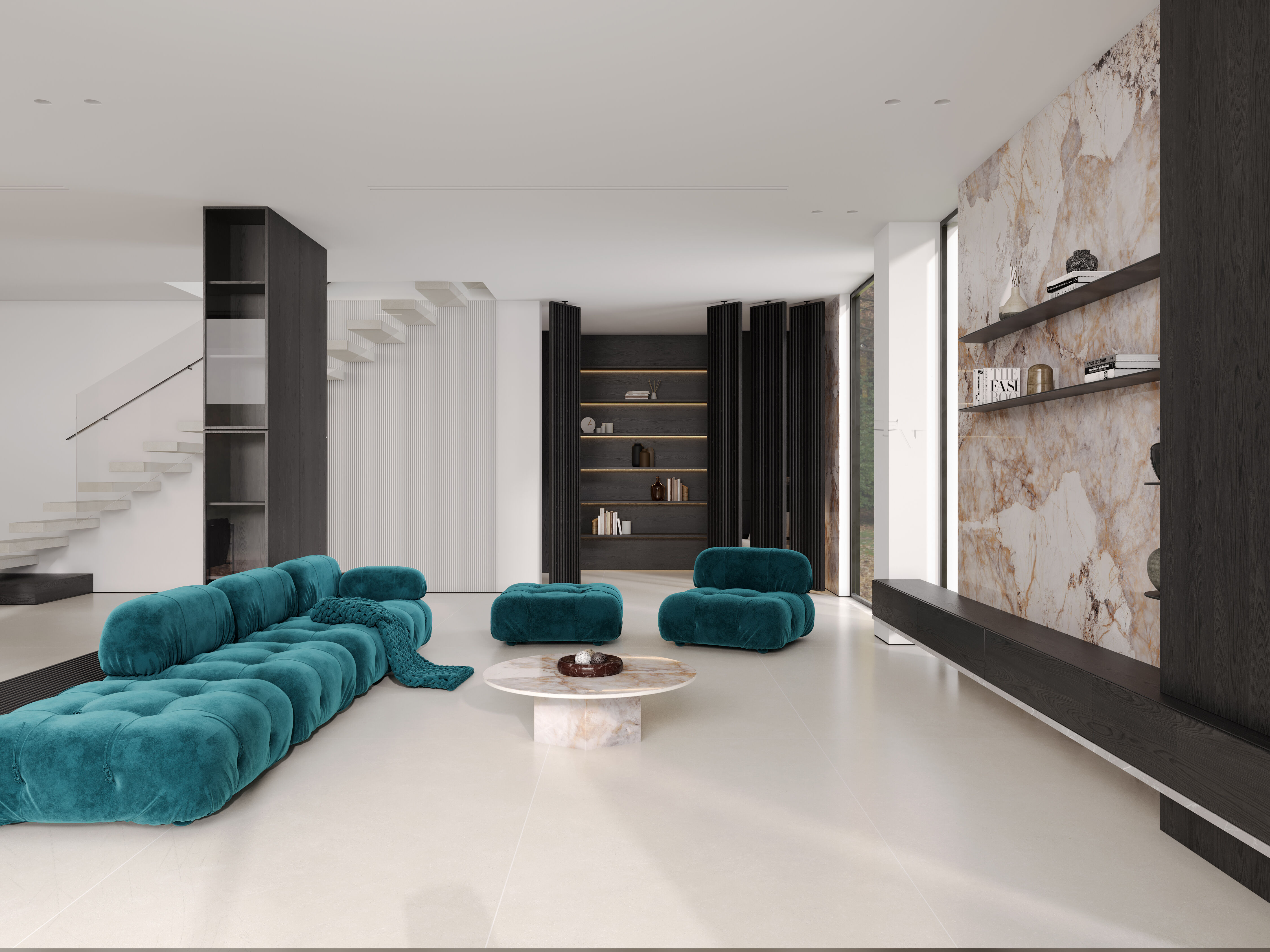 Designernes formel: Kombiner sinteret sten med belysning for øjeblikkelig elegance