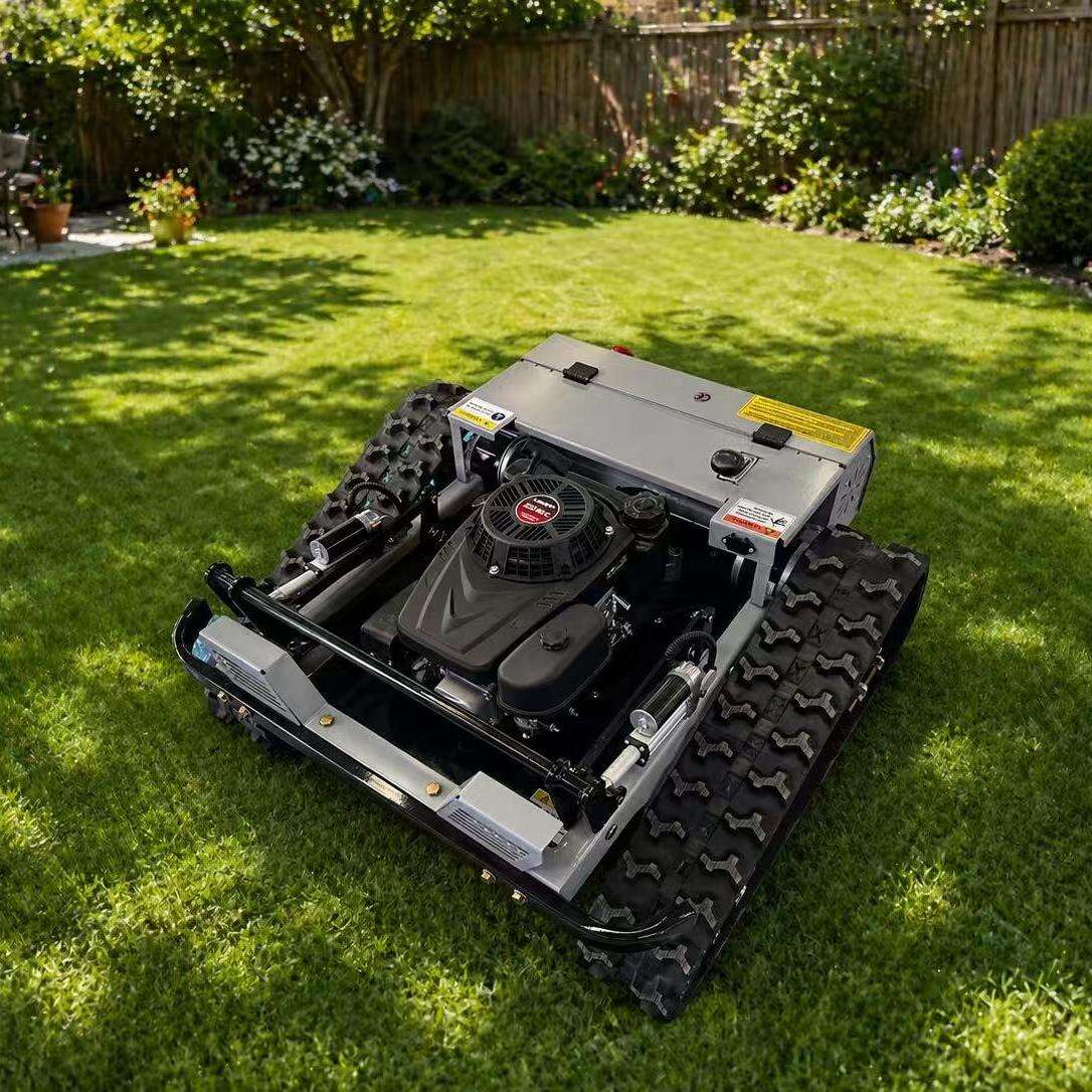 Multifunctional Gasoline-Powered Tracked Lawn Mower - Gray