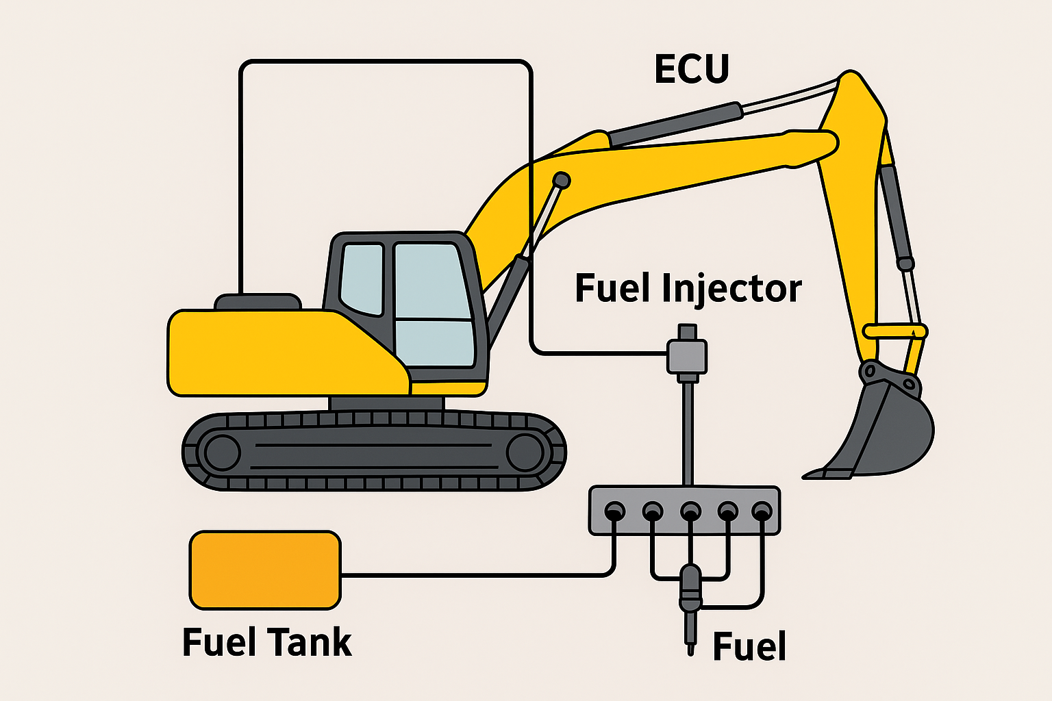 Functions of the Fuel Injector in Construction Machinery