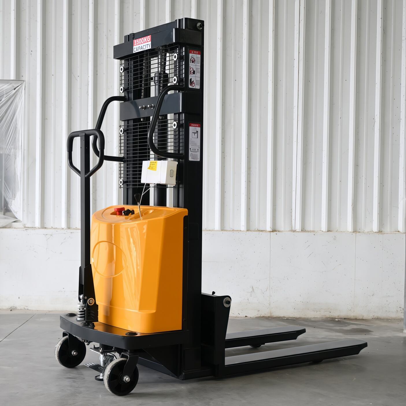 Reach Truck Electric Stacker Narrow Aisle Forklift Self Loading Pallet Stacker