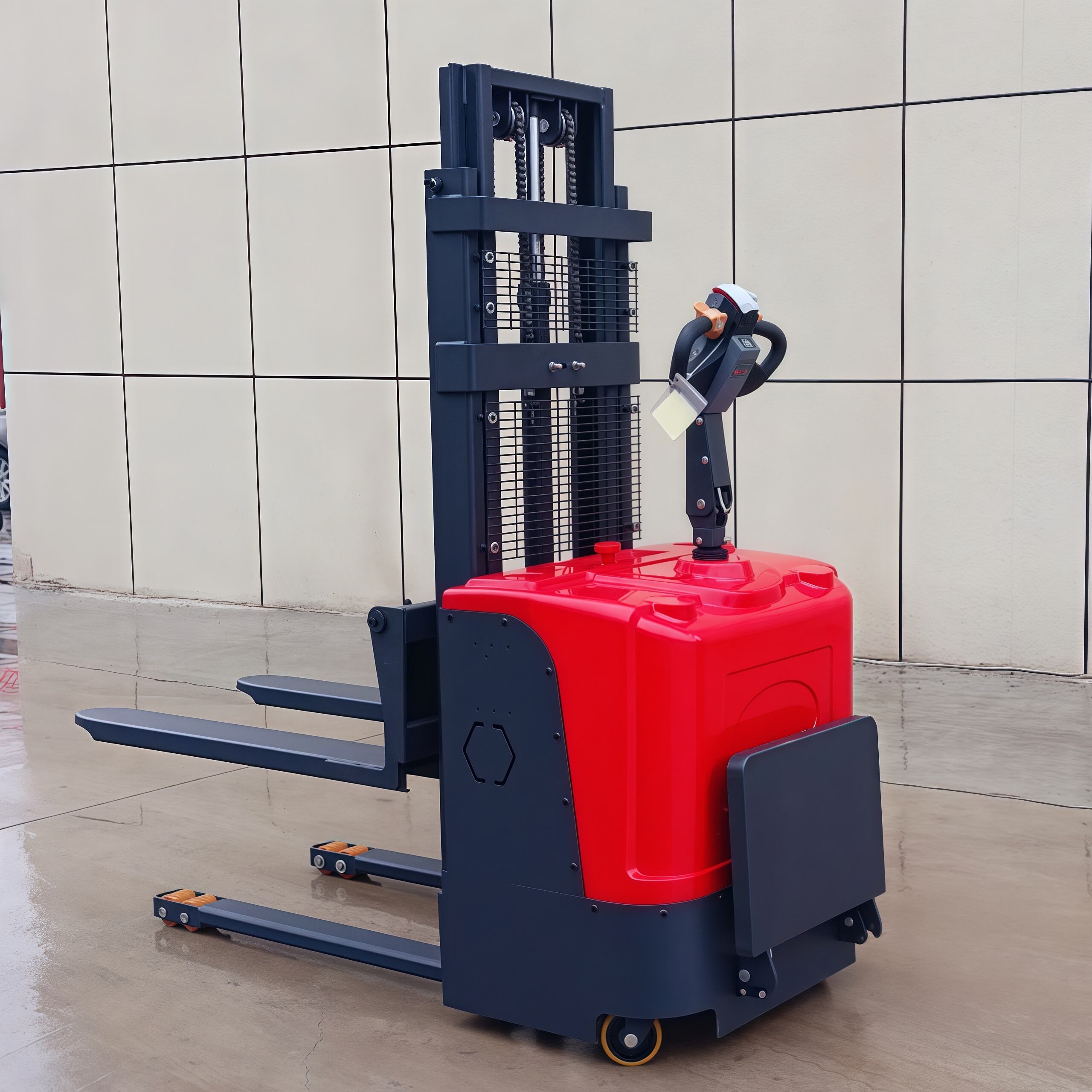 Semi Electric Stacker Pallet Stacker Manual Stacker Self Loading Forklift