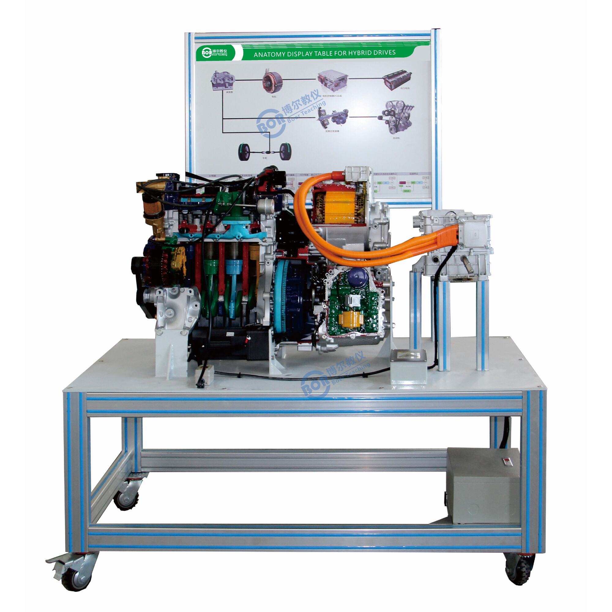 Präsentationsständer für zerlegte Hybridantriebseinheit