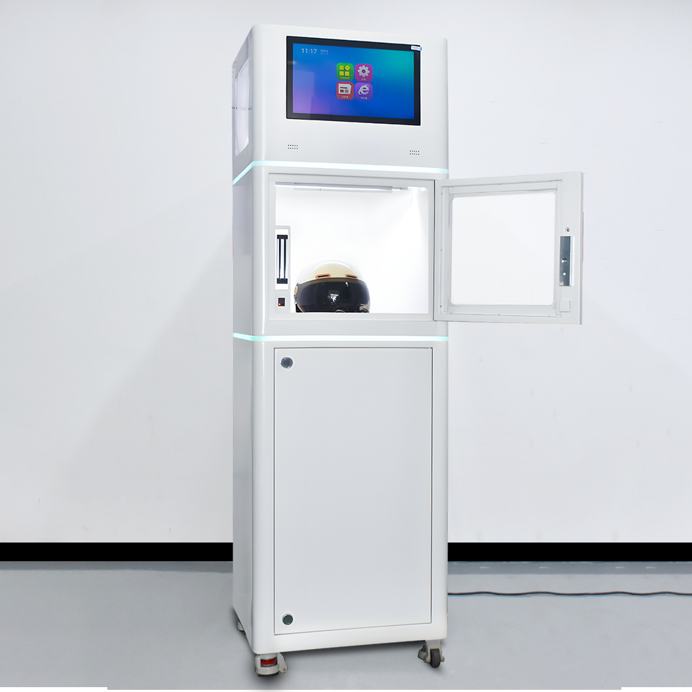 آلة تنظيف وتعقيم الخوذة الاحترافية من UPUS - تعقيم بأشعة UV 360°، إزالة الروائح، تجفيف سريع مع شاشة لمس 15.6