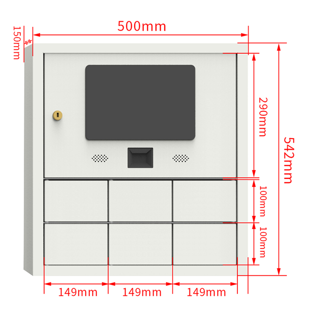 UPUS 6-Door Smart Key Locker - Wall-Mounted Key Management with QR Code Access & Cloud Control 24 Hours Intelligent Car Key Locker Cabinet for Car Wash Shop/ 4S Shop Smart Locker Smart Storage Lockers