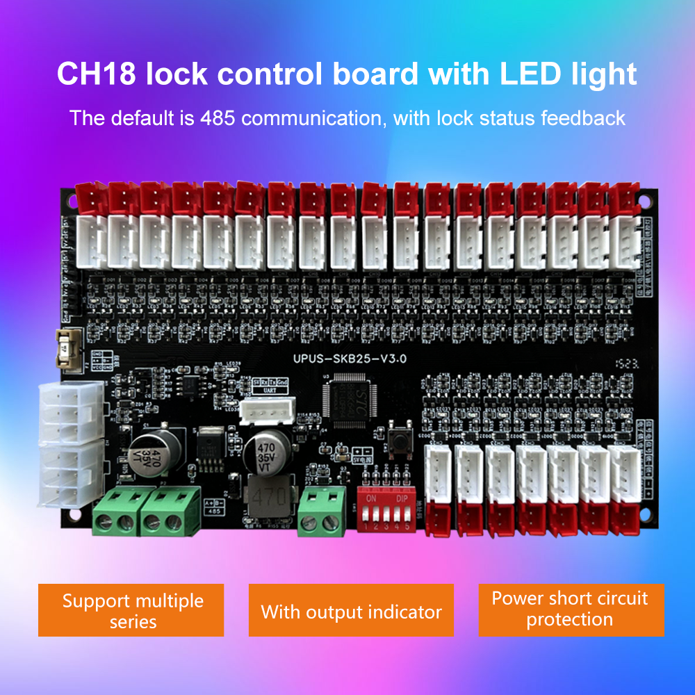 Hot Sale 18 kanálová SKB18 zámková/LED řídící deska pro inteligentní skříňový systém pro automatizované prodejny