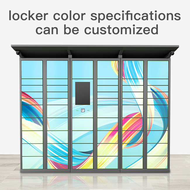 UPUS Smart Express Locker - Automated Parcel Delivery & Pickup Cabinet with Advertisement Display Smart Locks Systems Parcel Delivery Self Service Cabinet Express Package Storage Custom Cabinet Automated Electronic Locker