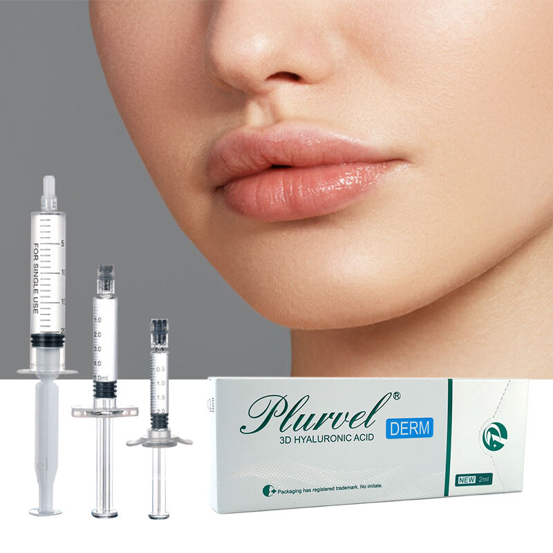 ຢາສັກ Plurvel 1ml Derm ເຈນໄຮຢາລູໂຣນິກ ອາຊິດຂ້າມລິ້ງສໍາລັບຕື່ມຜິວຫນັງຕາມຮ່ວງໃນຕົວ