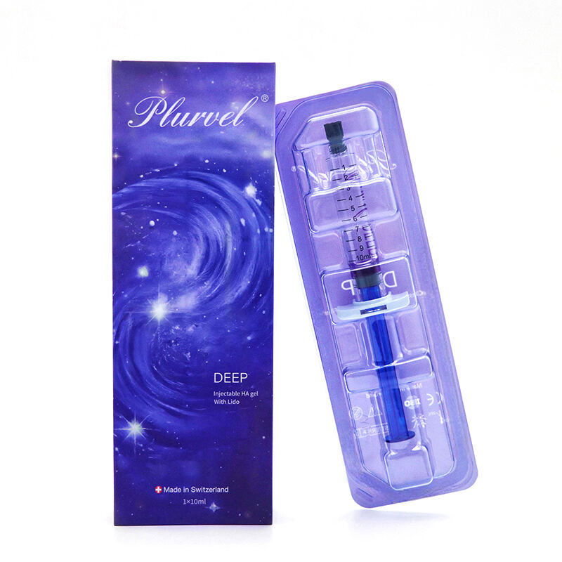 Plurvel Medical 10ml ການຂອງໜ້າໃບໜ້າ 100% ສຸດເຊັນ Hyaluronic Acid Dermal Filler HA ທີ່ຍາວນານສຳລັບດັ້ງຈົມູກ ຄາງ ໜ້າ