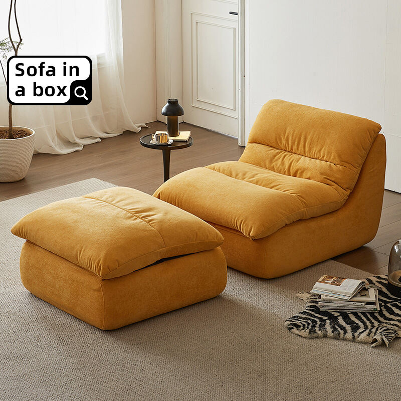 Sittvångsmöbler, armfri lazy enkel bean bag reklig soffa med ottoman