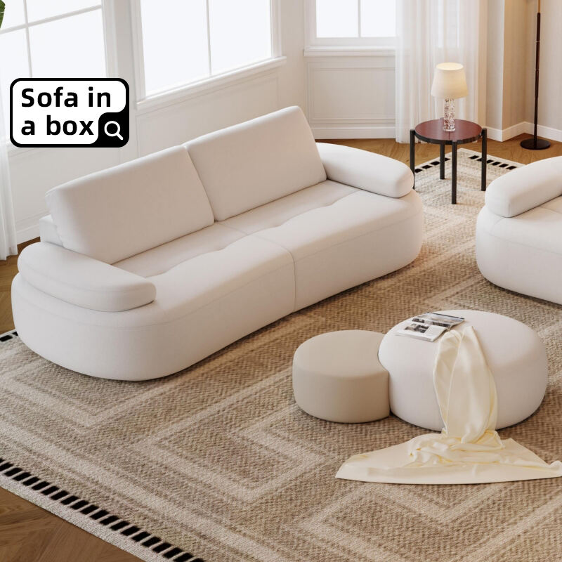 Modern soffa och relaxstolssätt vit luxury 3 delars soffasätt och tvåplatssoffa för vardagsrum