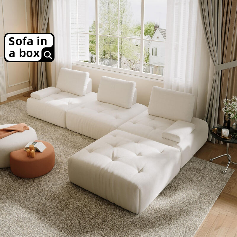 Bästa vitt 3-sitsigt L-format modern sectional sofa med chaise