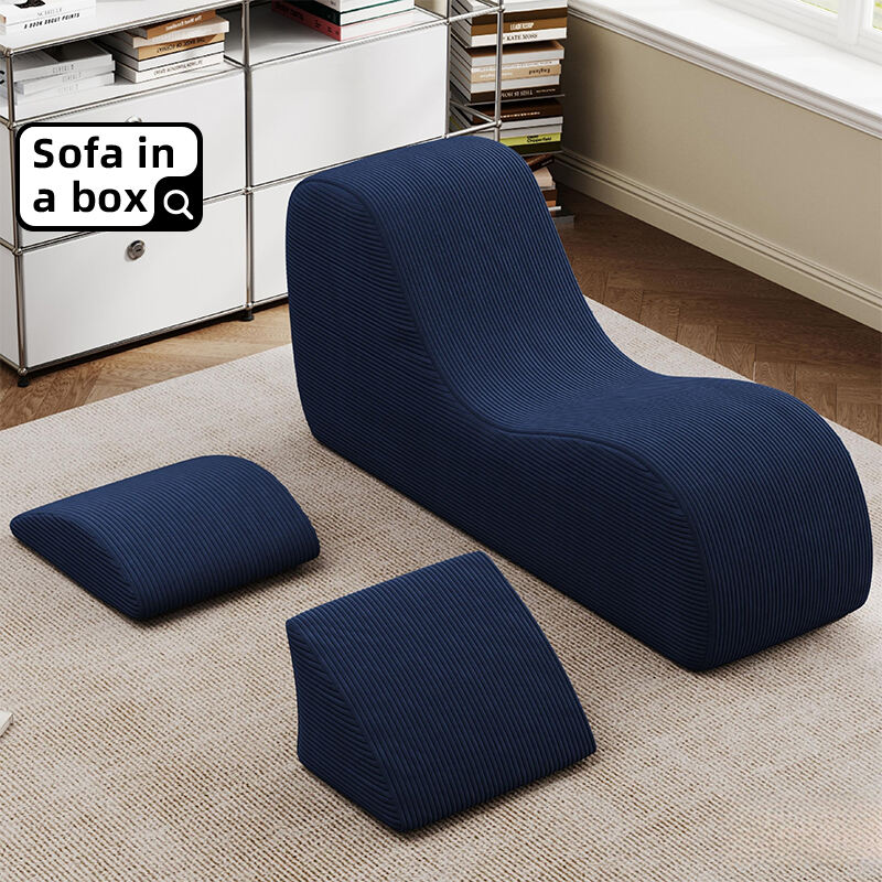 Bekväma sektionssoffor Modern Blå Liten Mini Modulär Recliner Sektionssoffa