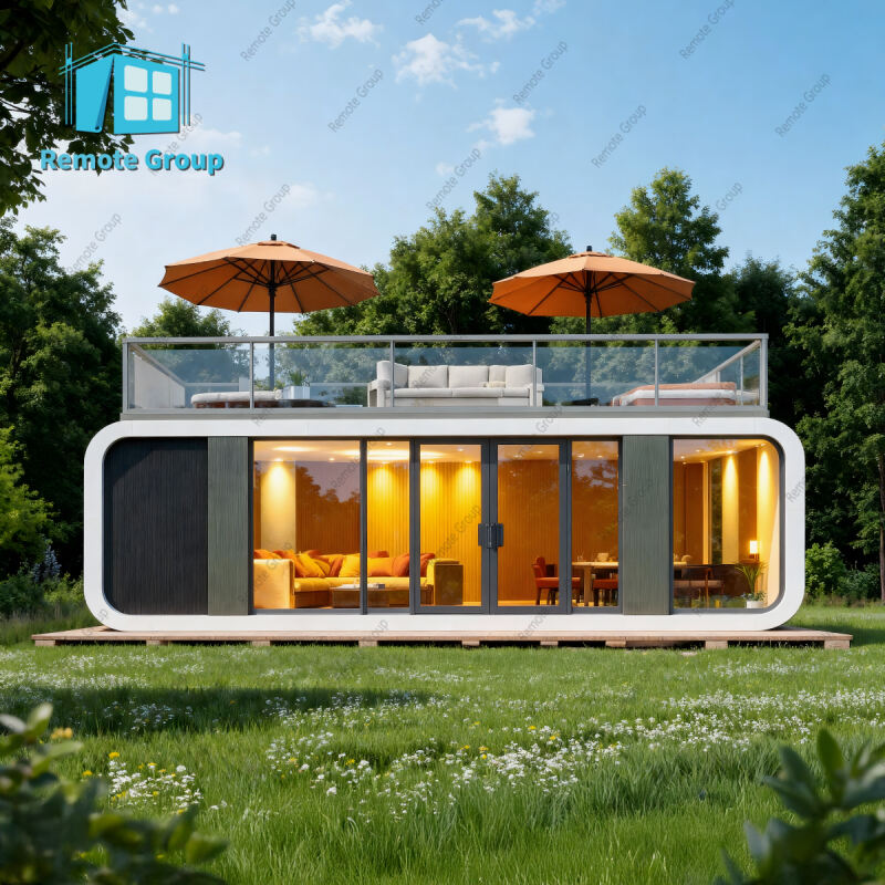 Tourist Mobile Home Modular Prefabricated House Portable Hotel Tiny Container House With Roof Balcony