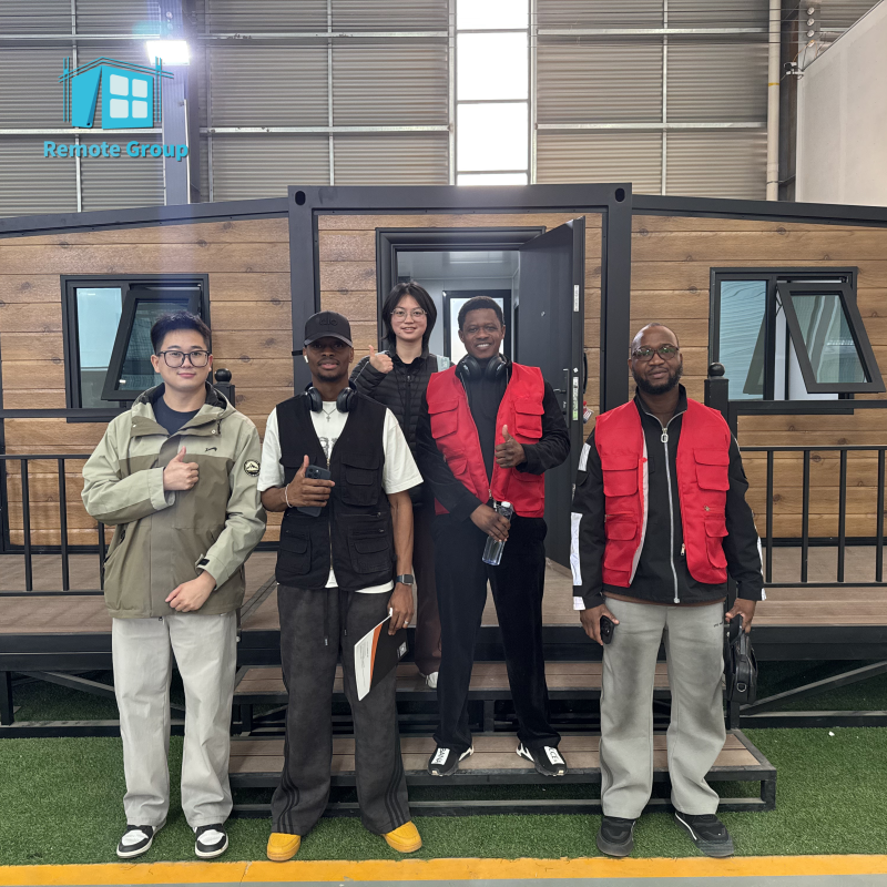 African Real Estate Developer Visits Our Factory to Explore Expandable Container Houses and Apple Cabin Solutions