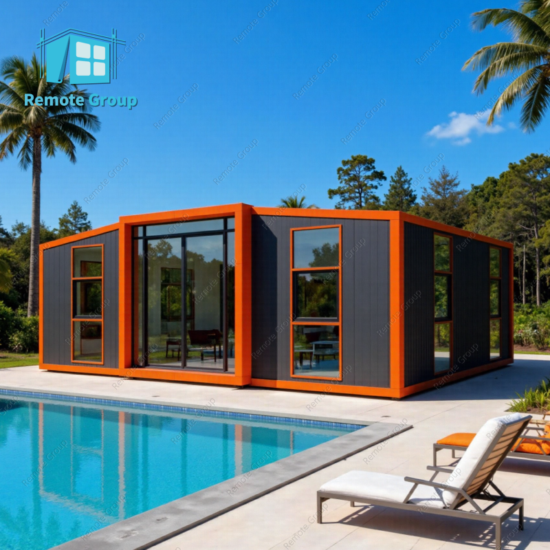 Luxury finish container style house expandable container house with insulation