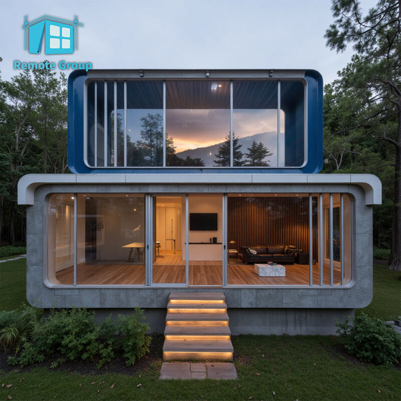 REMOTE Modern Prefabricated Steel Structure Waterproof Mobile Office Tiny Apple Capsule Cabin Sleeping Container House for Hotel