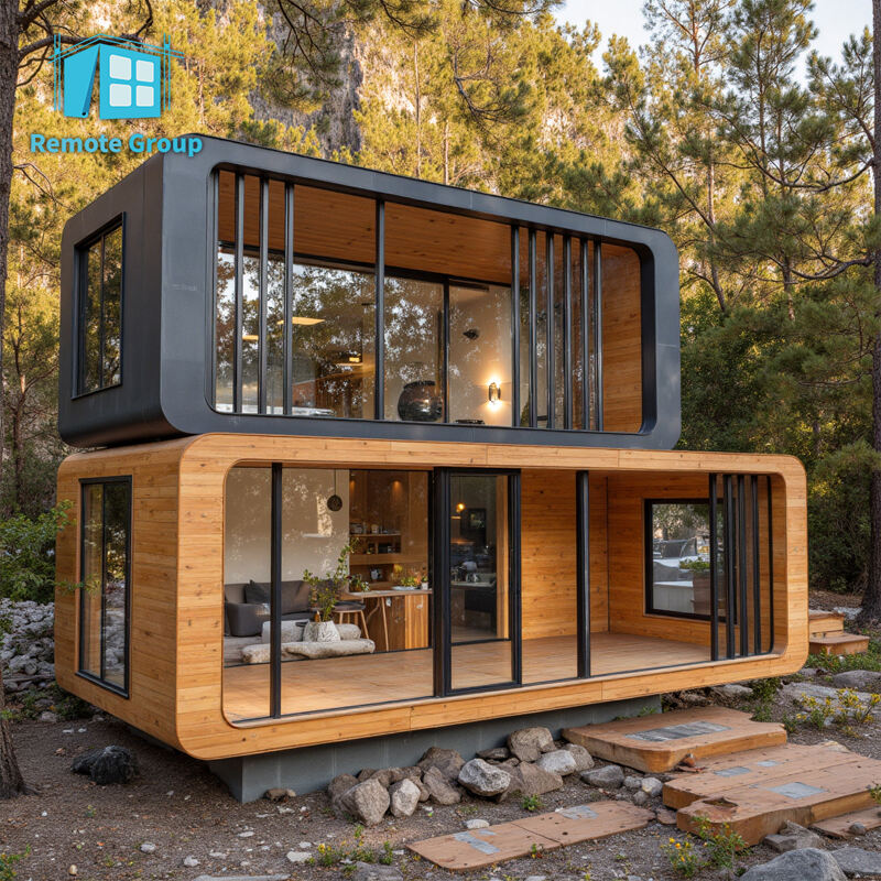 Durable steel frame insulated modular homes 20ft 40ft apple cabin for temporary and permanent accommodation