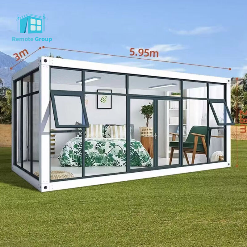 Factory Direct Luxury 10ft 20ft Prefabricated Modern Villa Container House 1 Door 2 Windows Sandwich Panel Home Flat Pack