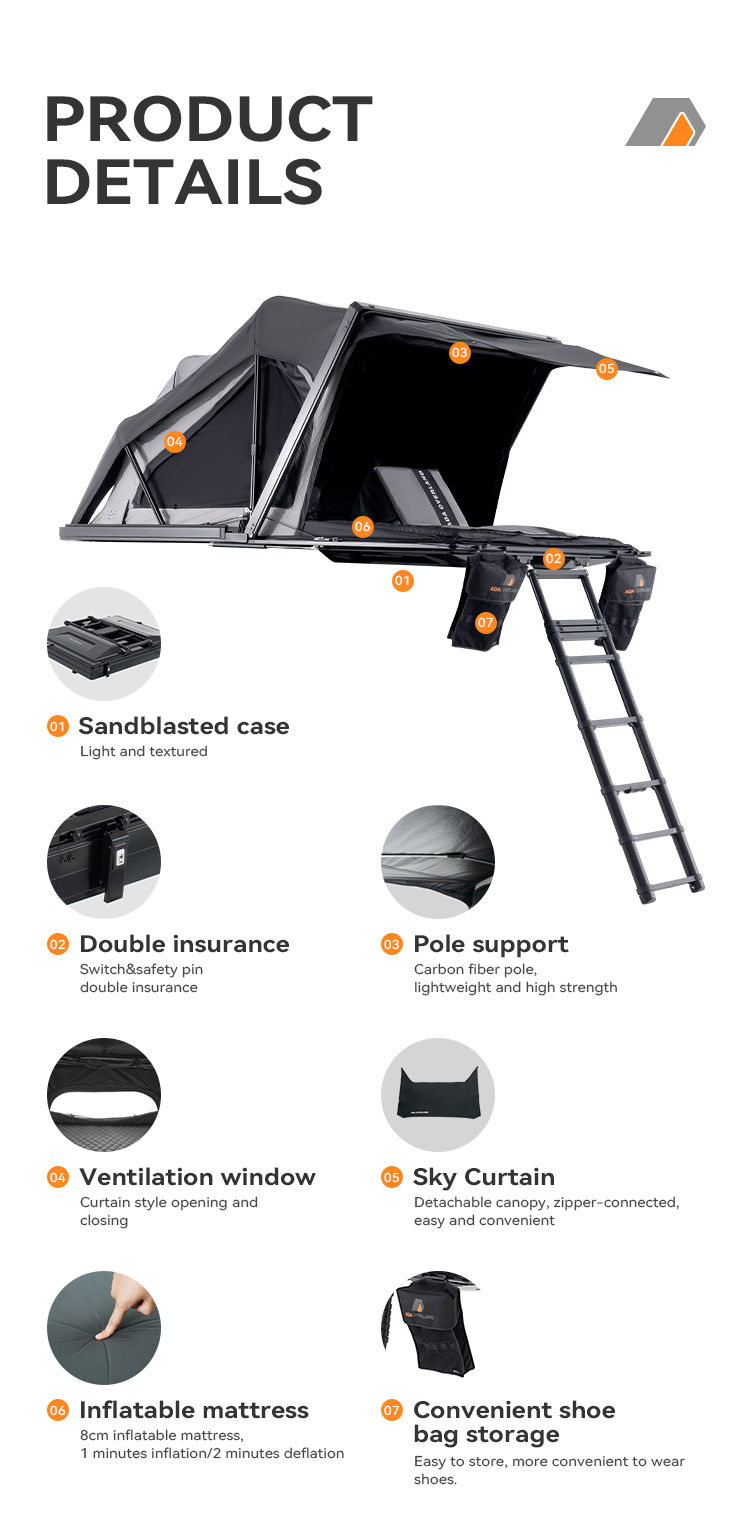 Innovative Design Easy Install Hard Shell Roof Top Tent factory