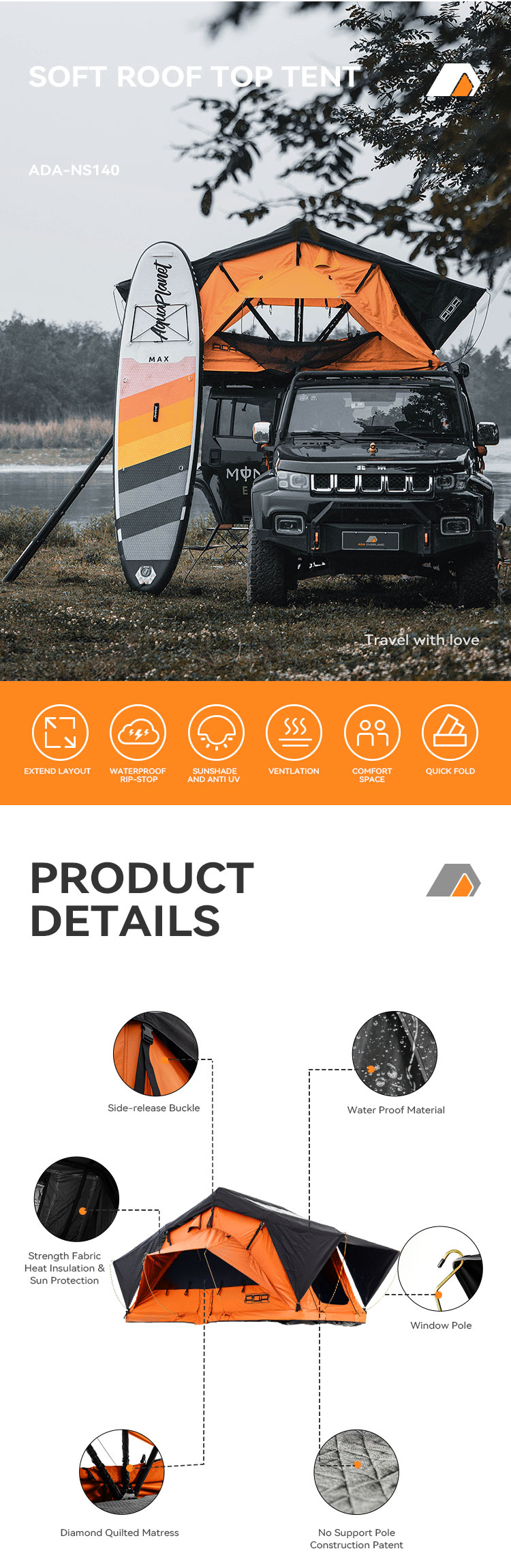 NS-140 flip side open tent factory