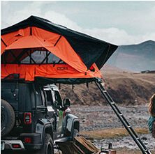 NS-140 flip side open tent factory