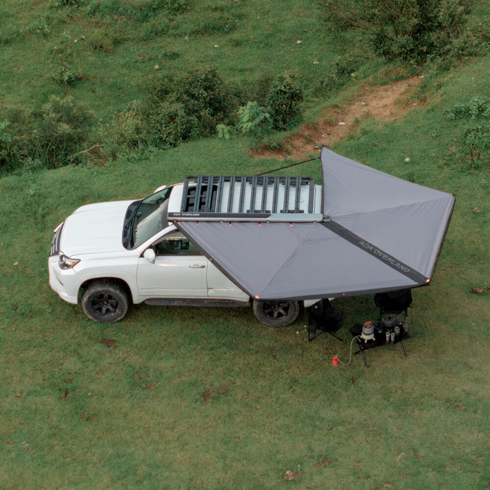tenda laterale per fuoristrada 4x4 in alluminio con apertura a 270 gradi e parete