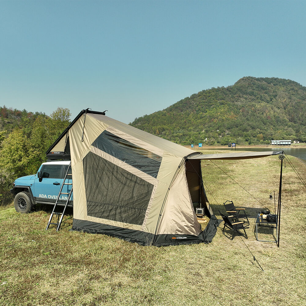 Stanza aggiuntiva estensibile per tenda da tetto con struttura in alluminio, spaziosa tenda da campeggio
