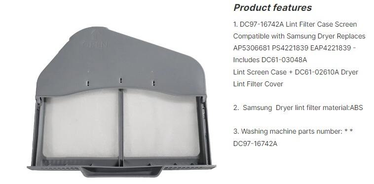 Best Selling Lint Screen Case and Cover DC97-16742a Dryer Lint Filter Replacement Cloth Dryer Lint Filter for Samsung Dryers manufacture