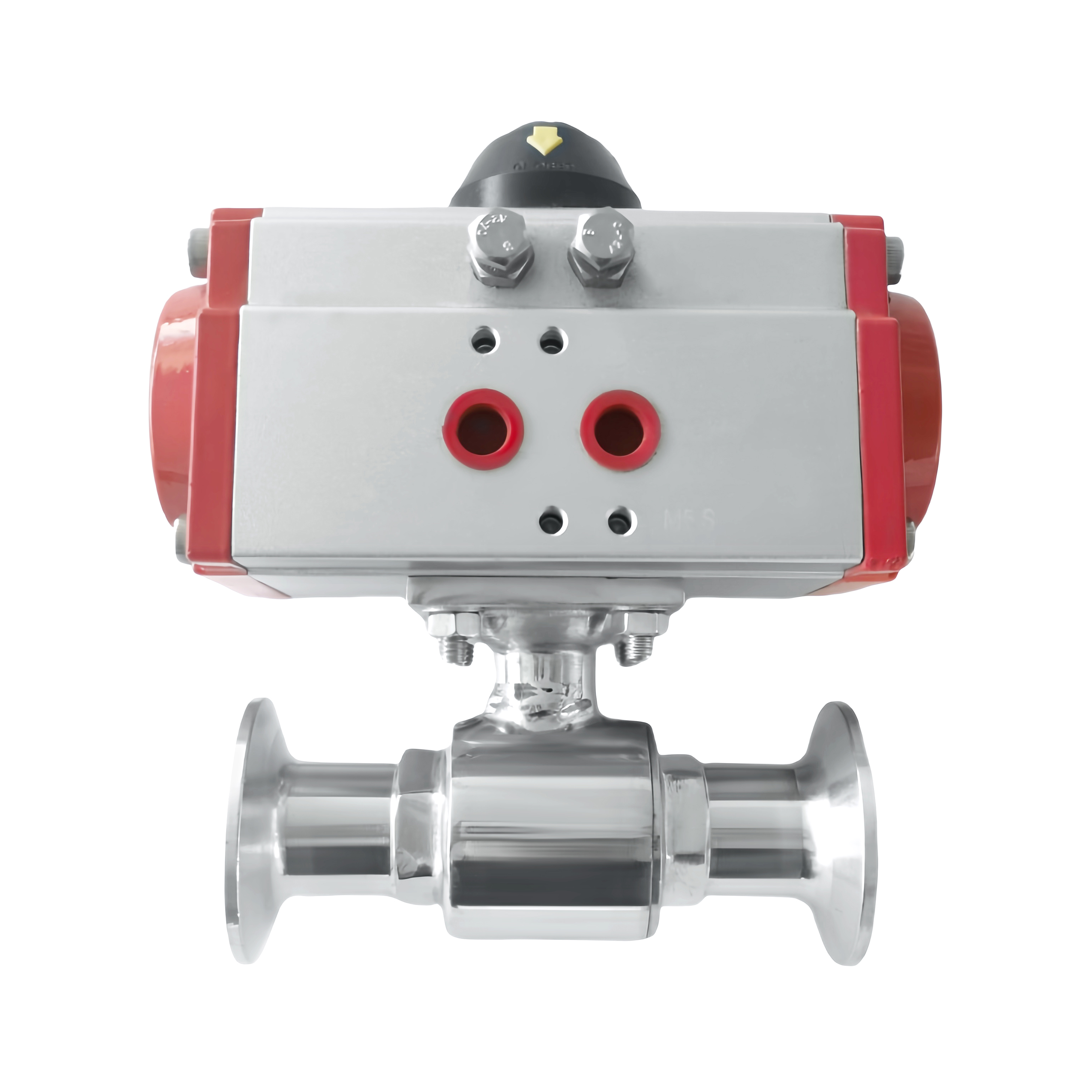 Sanitary pneumatic straight ball valve