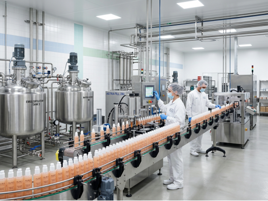 Хигиенично течностно оборудване за производство на козметични продукти: осигуряване на чисто производство от емулгирането до напълването