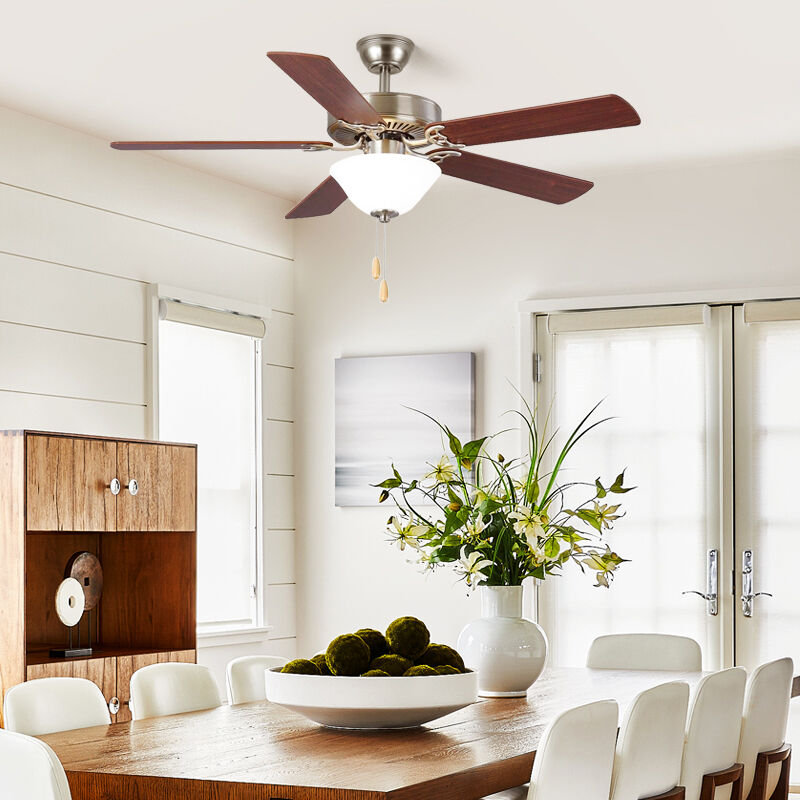 C052 Ceiling Fan for Bedroom with Light & Overhead Fans with Lights