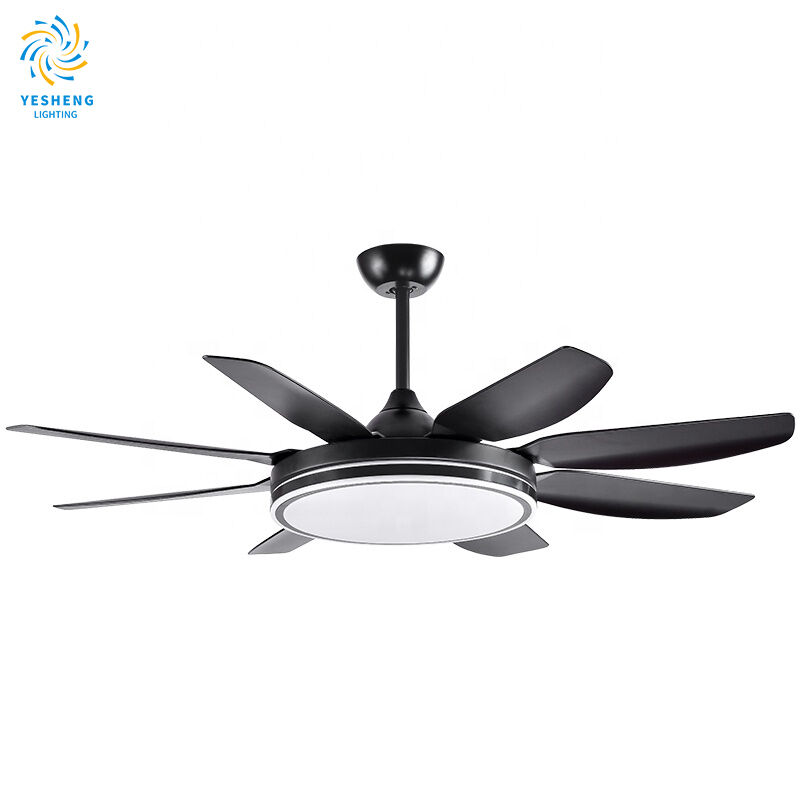 БОЛЬШОЙ 72-дюймовый чёрный или белый потолочный вентилятор с светом Потолочный вентилятор со светом с пультом управления Светодиодная лампа потолочного вентилятора для гостиной