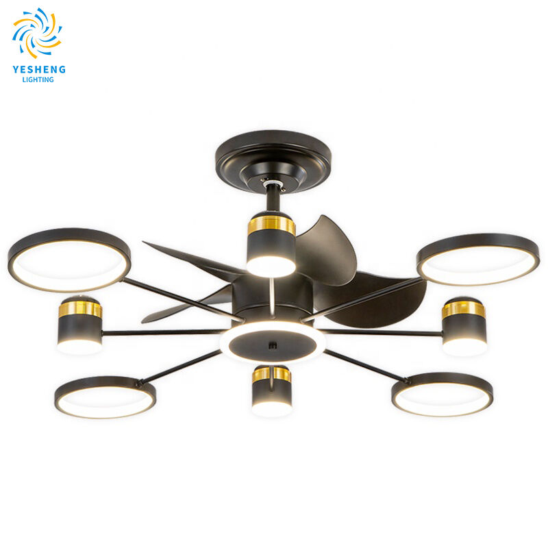 Nouveau ventilateur décoratif avec lumière et plafonnier avec lumières pour le hall, le salon. Populaire délai lumière avec ventilateur